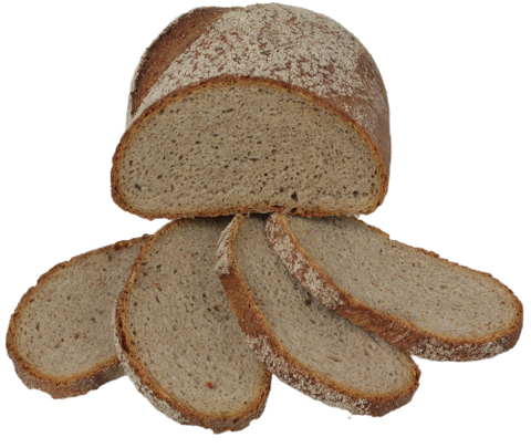 Buchweizenbrot halbes Brot mit Scheiben