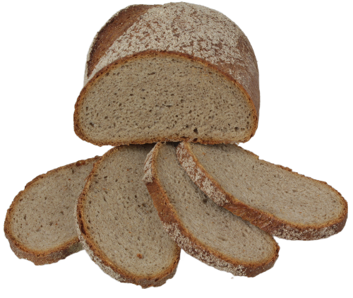 Buchweizenbrot halbes Brot mit Scheiben
