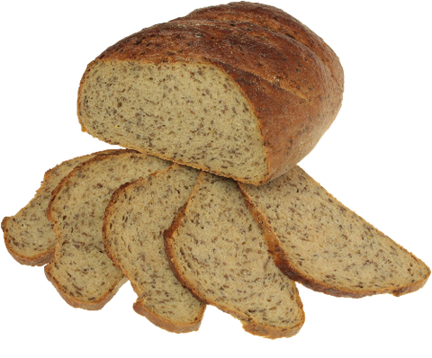 halbes Leinsaatenbrot mit Scheiben