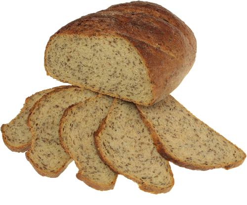 halbes Leinsaatenbrot mit Scheiben