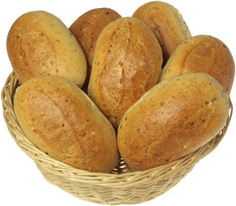 Korb mit Mehrkornbrötchen