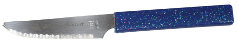 Brötchenmesser mit Edelstahlklinge und blauem Kunststoffgriff