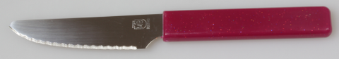 Brötchenmesser mit Edelstahlklinge und pinkem Kunststoffgriff
