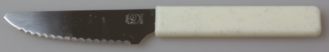 Brötchenmesser mit Edelstahlklinge und weißem Kunststoffgriff