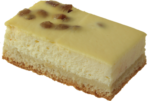 Stück  Quarkkuchen mit Rosinen
