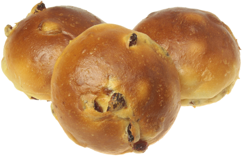 3 Rosinenbrötchen (süßes Weizenbrötchen mit Rosinen)