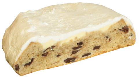 halber Schoko-Mandelstollen mit Butter-Zuckerkruste